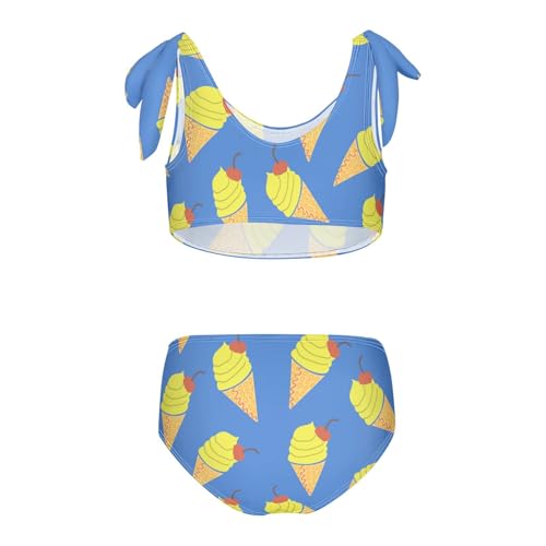 Girls Cartoon Ice Cream Pattern Swimsuit Two Pieces Bikini Set Bathing Suits Swimwear Crop Top Swimsuit Set2