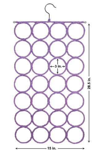 Marcus Mayfield Scarf Hanger & Closet Organizer, The No Snags Best Space Saving Scarf & Tie Hanger & Holder For Scarves, Pashminas & Infinity Scarves | Stores Over 2 Dozen Accessories (1-Purple) #TOP3