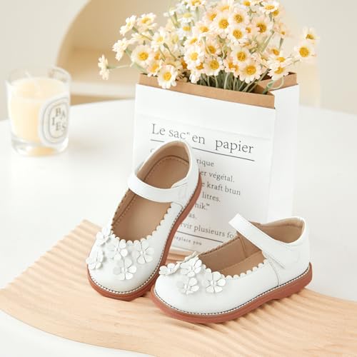 Image of GINFIVE Toddler Girls Dress Shoes Little Kids Flats School Mary Janes Shoes