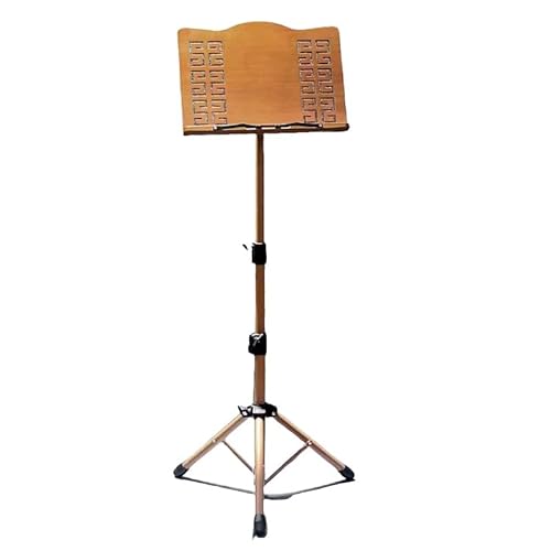 ギター、バイオリン用譜面台、高さ調節可能な譜面台、木製、ポータブル、折りたたみ式、軽量、コンパクト、高さ70?175cm、頑丈、三脚、ポータブル、高さ調節可能、安定、(オリジナルの木色) (中空スタイル(70-175cm),ナチュラル)