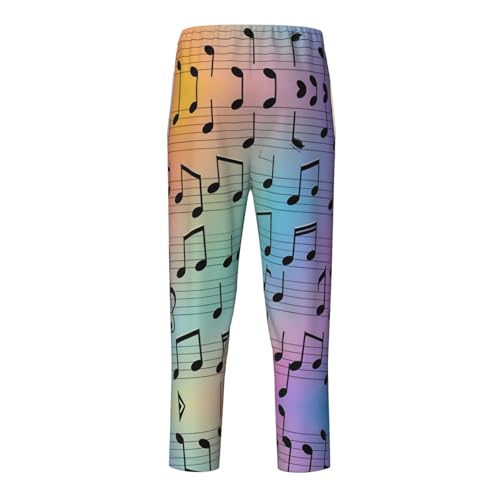 Pajama Pants Pajama Bottoms with Elastic Waistband Sleepwear Lounge Pants, Music Note Gradient2