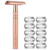 AOOWU Rasoir De Sûreté, Rasoir de Sécurité en Acier Inoxydable pour Visage et Corps avec 1...