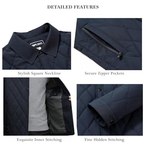 Mens Jacket Lightweight Spring Fall Warm Coat Business Casual windbreaker Jacket Quilted jackets for Men3