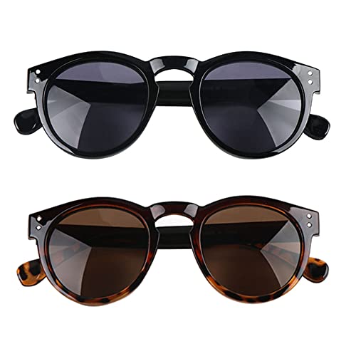 Hyyiyun 2 Pack Reading Sunglasses Bifocal for Women,Outdoor Reader Glasses Vintage Round Shape