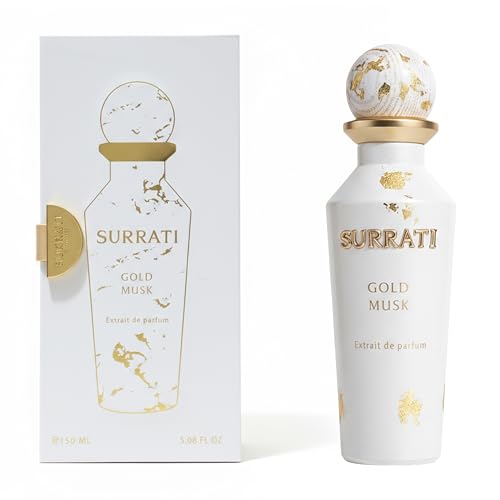 Surrati Gold Musk Extrait de Parfum | Soft Musk Amber Long Lasting Fragrance | Unisex Pure Perfume Spray | 150ml