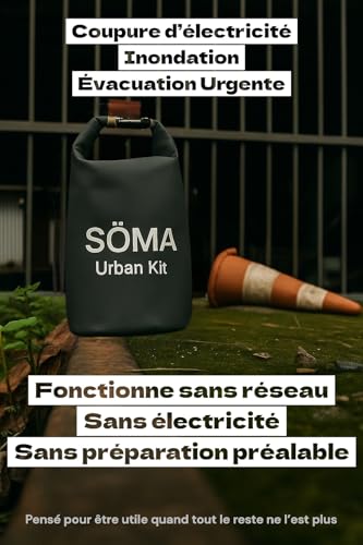 Kit de Survie 72h Famille - Sac d'urgence Urbain Complet avec Radio Manivelle Solaire, Trousse de Secours, Couteau, Couverture de Survie - Kit Catastrophe Naturelle Étanche 5L SÖMA – Image 5