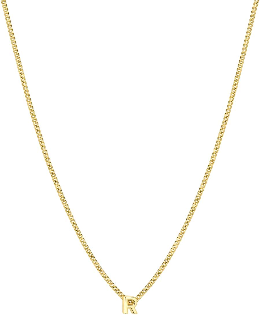 gorjana - Wilder Mini Alphabet Necklace - 18k Gold-Plated or Silver-Plated Brass - Personalized Initial Charm - Secure Closure, Adjustable Length - Timeless Elegance