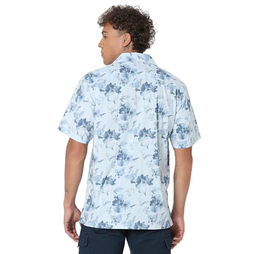 Image of Spykar Men's Relaxed Fit N /A Half Sleeve Printed Casual Shirts