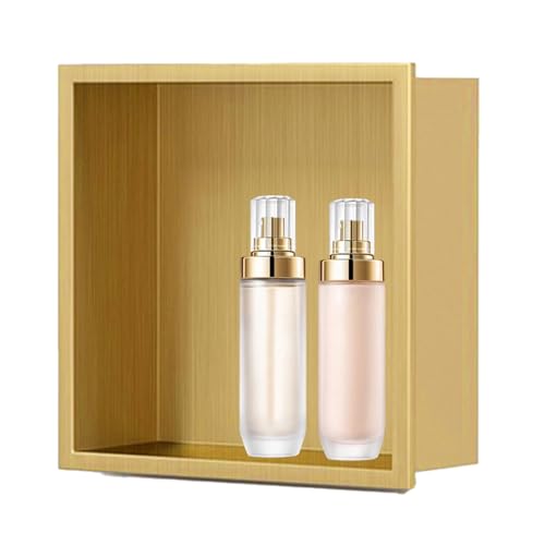 Niche murale de salle de bain rangement douche acier inoxydable or pour savon