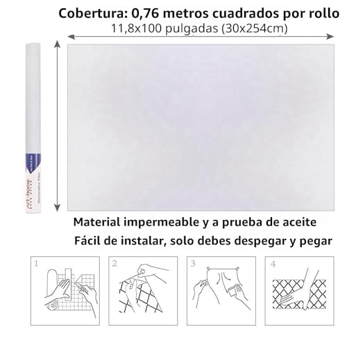 Miniatura 7 de Arthome Vinilo Adhesivo Muebles Blanco, 30cmx254cm Papel Pintado Autoadhesivo Blanco Sólido Mate Texturado Adhesivo Decorativo Para Encimeras, Armarios, Muebles, Decoración De Paredes Revestimiento
