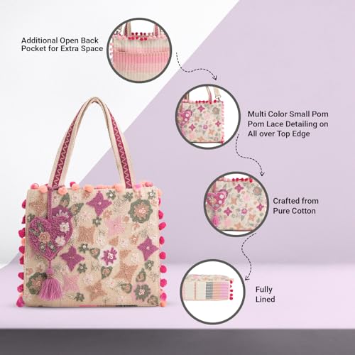 Image of Boho Girl Mini Tote Bag for Women Whimsical Jacquard Handbag with Adjustable Strap Stylish and Elegant Ladies Crossbody Shoulder Purse, Sling Bag Perfect Birthday, Anniversary and Wedding Gift
