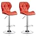 Zestaw 2 szt. stołki barowe taborety barowe śniadanie blat kuchenny regulowana wysokość 94-114 cm siedzisko barowe krzesła metalowe nogi stołki barowe wysokie stołki pomarańczowy