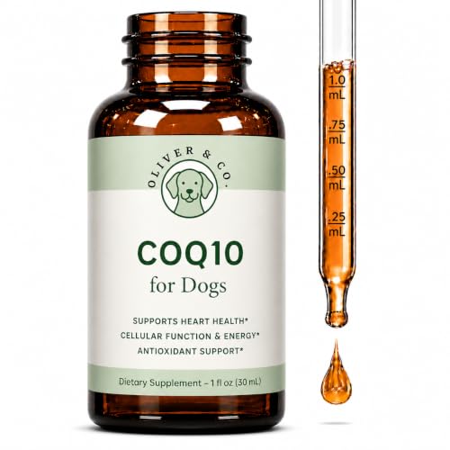 CoQ10 for Dogs - Coenzyme Q10 for Dogs - Heart Joint & Cardiovascular Support - Dog Heart Supplements - Dog Hip & Joint Care - 1 fl oz
