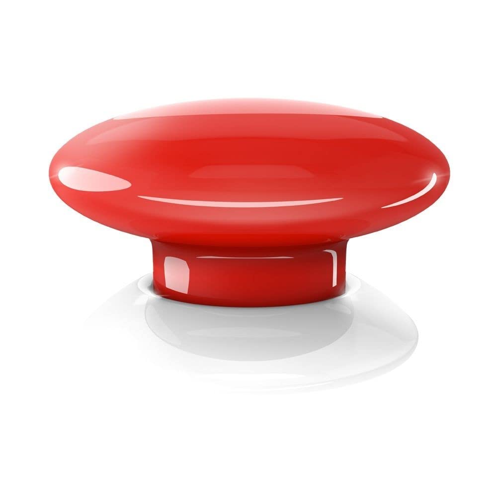 FIBARO The Button Red / Z-Wave Plus Drahtlose Tragbare Schalt-Knopf, Rot, FGPB-101-3