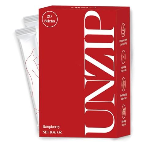 UNZIP 20T | Energy Boost L-Arginine Jelly Sticks | Raspberry Flavor Energy Gel with 3000mg L-Argnine Jelly Packets Single Serve Mints Cover
