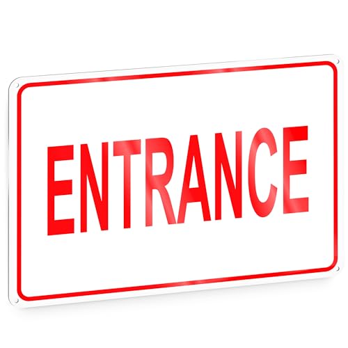 Reflective Entrance Sign 8x12 Rust-Free Aluminum Enter Here Pre-Drilled