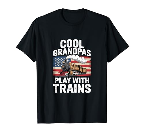 Cool Grandpas Play With Trains Vintage Retro Railroad T�V���c