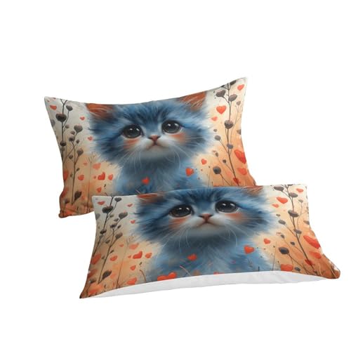 Parure de lit chat 3D Super King 260x220 cm en microfibre - 3