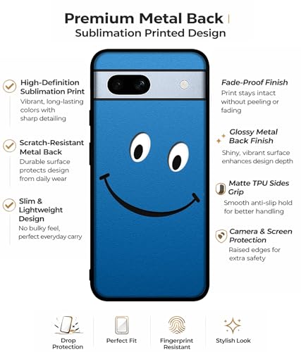 Image of Happy Design Premium 2D Printed Metal Back Case Cover for Google Pixel 7A 5G