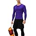 LEICHR Purple Compression Shirts Mens Long Sleeve Athletic Workout Baselayers Quick Dry Sports Gear Running Tops