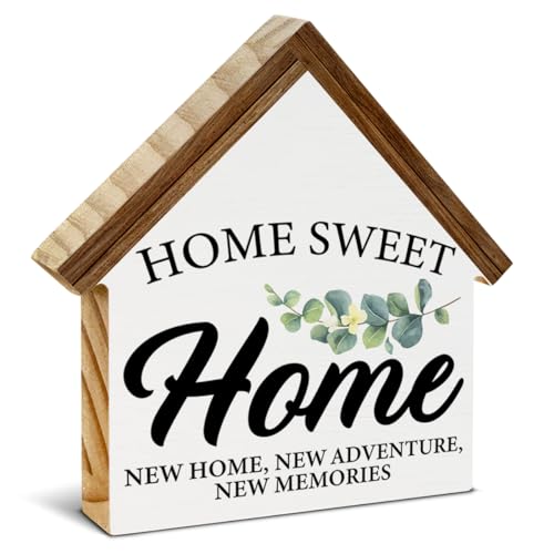 House Shaped Wooden Block Sign Living Room Decor
