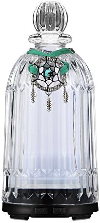 Glass Essential Oil Diffuser 120ml Fragrant Room Sprays Ultrasonic Aroma Mist Atomizer Humidifier for Improving Air Quality yoga Office Home Bedroom Baby Room 7 LED Night Light Waterless Auto Shut-off
