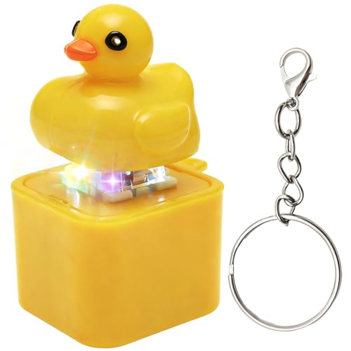 TaimeiMao Duck Fidget Keychain Duckeys Quacking Fidget Toy Quackendes Enten-Zappelspielzeug Lichtern mit Licht Anti Stress Ente Für Anti Angst & Nervosität Konzentrationshilfe