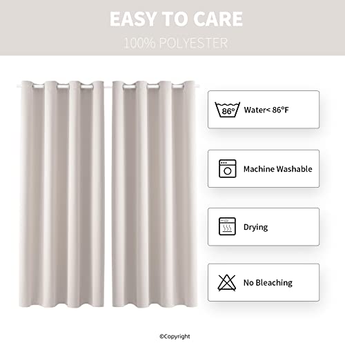 Waterproof Outdoor Curtain W52 X L84 - Grommet Top Sunlight Blocking Window Treatment Drapes Blackout Curtains For Home Bedroom Living Room Outdoor Patio Porch Pergola (Light Taupe, 2 Panels) #TOP6