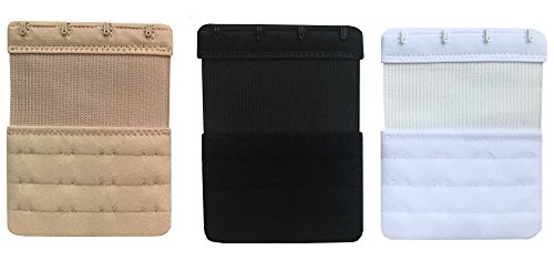 Women Pack of 3 Soft Comfortable 4 Hooks Bra Extender4