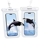 スマホ 防水ケース【2 枚セット・完全防水】防水スマホケース IPX8 認定 iPhone/Android 対応 高感度指紋認証/FaceID ケース 7.3 インチ以下全機種 首かけストラップ付き スマホバッグ お風呂・海・プール・釣り・ 雨・登山対応