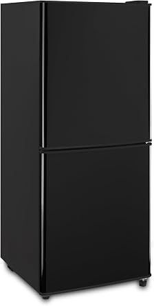 KRIB BLING Refrigerator with Freezer on Bottom 4.0 Cu.Ft Fridge Lock Fresh 7 Level Adjustable Thermostat ct for Dorm, Bar, Office,Kitchen,Black