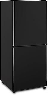 Refrigerator with Freezer on Bottom 4.0 Cu.Ft Fridge Lock Fresh 7 Level Adjustable Thermostat ct for Dorm, Bar, Office,Kitchen,Black