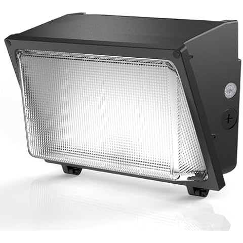 HYPERLITE LED Wall Pack 120W: 18000lm Glass Lens Dusk to Dawn Outdoor Lighting - Outdoor Security Flood Lighting for Yard Patio UL Listed Cover
