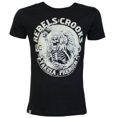 T-shirt homme 3608 Yakuza Premium noir anti déformation coupe droite coton