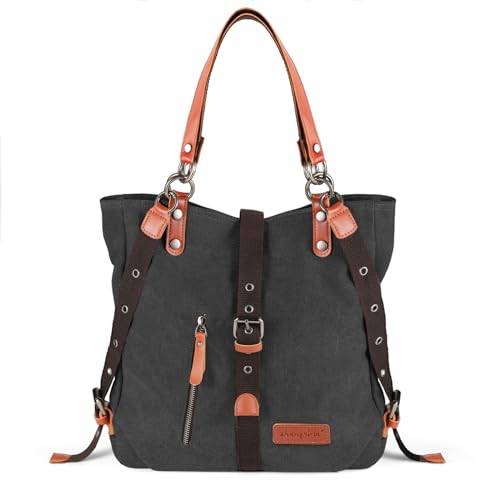 SHANGRI-LA Purse Women's Canvas Tote Bag Casual Shoulder Bag Handbag Rucksack Backpack