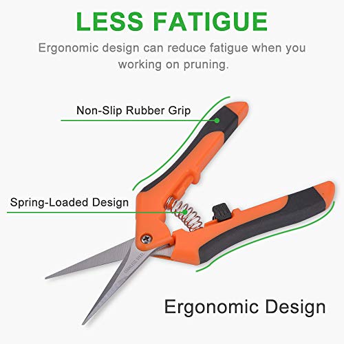 image for GROWNEER 6 Packs Pruning Shears Gardening Hand Pruning Snips with Stra