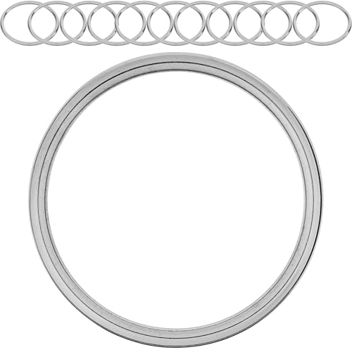 O-Ringe aus Metall, 12 Stück, mit Ø 15 mm Innendurchmesser, Silber-farben, 2 mm starker Ring, O Ring geschlossen ohne Öffnung, ORinge aus vernickeltem Stahl, nicht offen Metallring Schnalle Gurtband