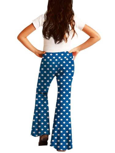 Image of Deerose Girls Halloween Hippie Bell Bottom Pants High Waist Flare Pants 5-14 Years