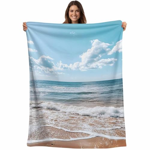 Ocean Blanket Soft Cozy Warm Twin Blanket for Bed, Plush