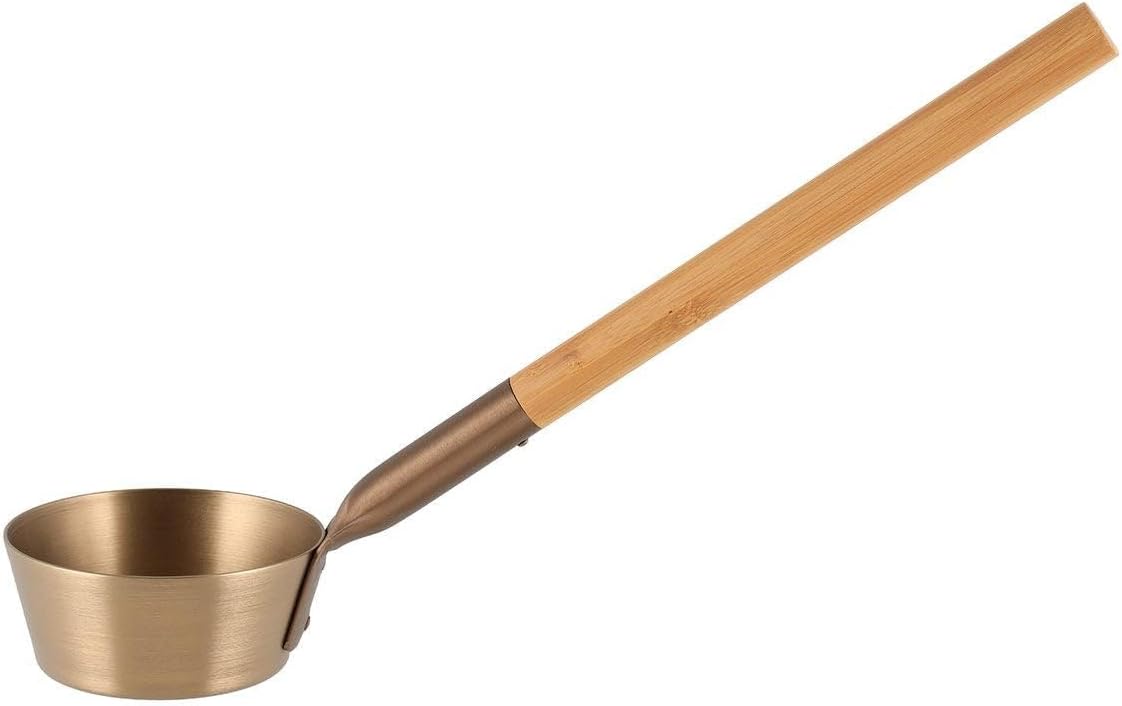 Champagne Aluminum & Bamboo Sauna Ladle