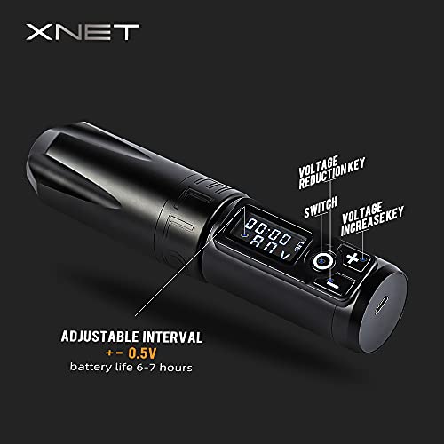 Xnet Wireless Tattoo Machine - Coreless Motor Cartridge Battery Pen 1950Mah Digital Led Display Power Supply Tattoo Kit Permanent Makeup Equipment For Professionals Tattoo Artists #TOP1