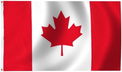 Canada Maple Leaf Valley Forge Indoor Outdoor Dyed Nylon Flag Grommets 5' X 8'