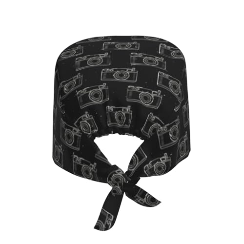 Image of Working Cap Scrub Cap with Sweatband Adjustable Unisex Women Tie Back Hat Nurse Surgical Caps