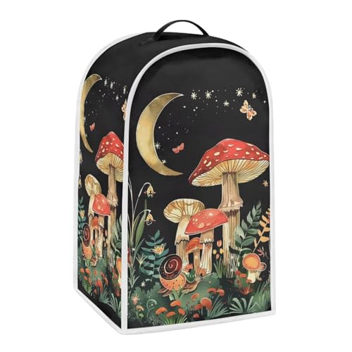 Image of Moon Mushroom Blender Dust Covers with Top Handle Keep Countertop Clean Fits Blender Coffee Maker Juicer Machine Washable Food Processor Cover for Kitchen Counter Decor