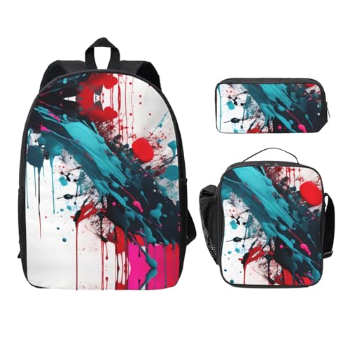 Mochila escolar ligera que alivia la espalda con set de 3 piezas negro