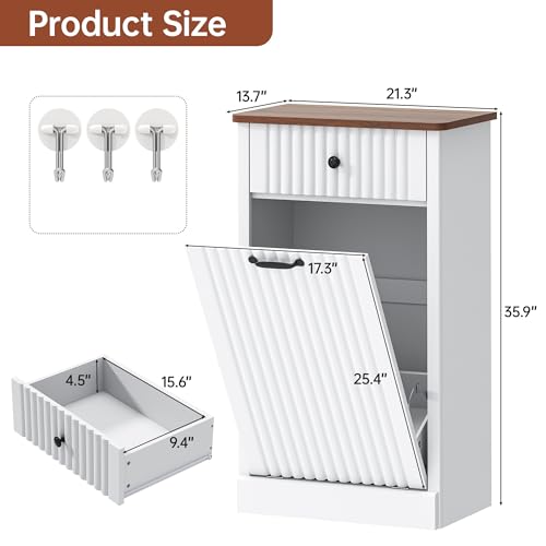 Mueble para basura OtterOasis 10 galones blanco miniatura 7