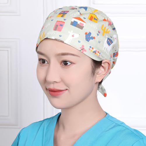Visxcnu Op Haube Stoff OP Hauben Stoff Krankenschwester Zubehör für Ärzten, Krankenschwestern, Zahnärzten, Pharmazeuten, Tierärzten, Medizinischem Personal, wiederverwendbar -NO.03