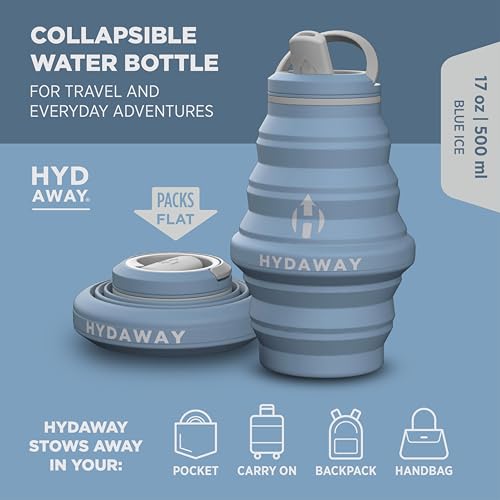 Image of HYDAWAY 17oz Travel Collapsible Water Bottle - BPA-Free, Leakproof, Lightweight, Reusable