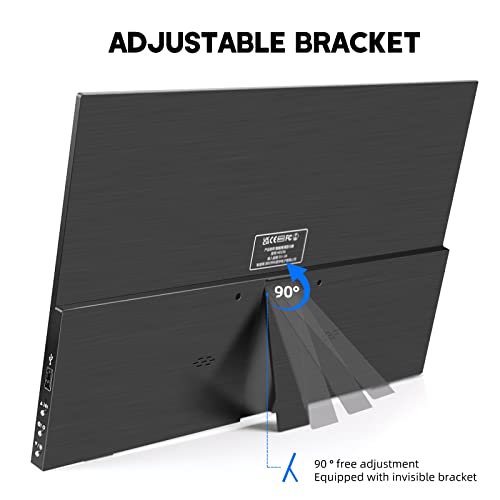 15,6 Zoll Tragbarer Monitor Touchscreen,FHD Display 1920x1080 Laptop Monitor USBC HDMI IPS Display Kickstand &Lautsprecher,HDR Plug&Play Externer Monitor für Laptop PC Telefon Mac Xbox PS5/PS4 Switch – Bild 8