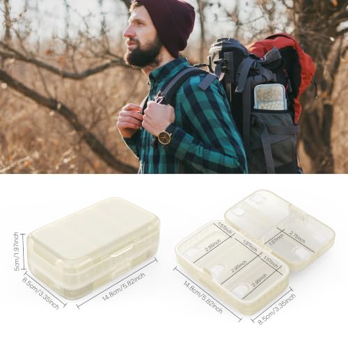 Image of FYY Travel Pill Organizer, Large Weekly Medicine Pill Organizer-Beige